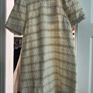 Elegant Cream Tweed Dress